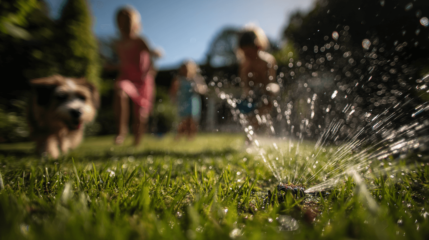 Watering lawn - representing daily water usage in the home